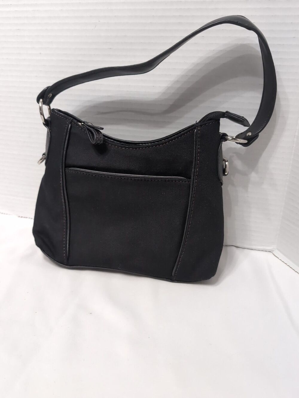 Etienne Aigner Hand Bag Black Logo 8.5"x7"x3.5" small canvas